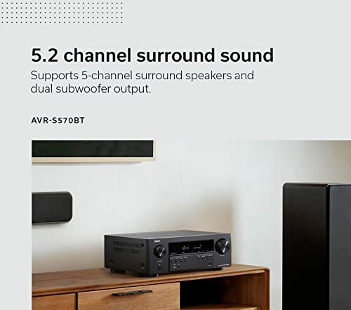 5.2 channel surround sound system with AVR-S570BT receiver.