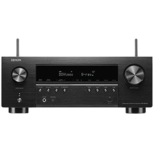 Denon AV receiver with control knobs and display