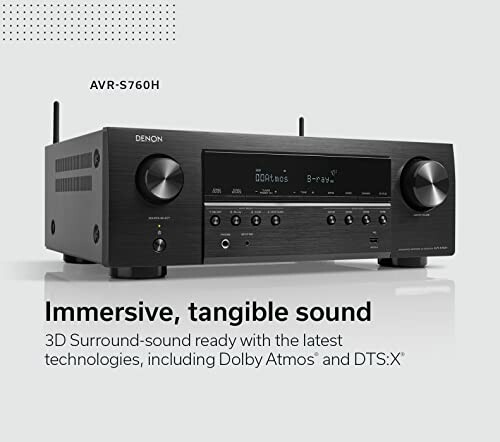 Denon AVR-S760H surround sound receiver with Dolby Atmos and DTS:X
