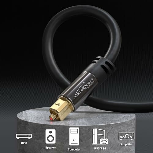Digital audio cable for DVD, speaker, computer, PS3/PS4, and amplifier.