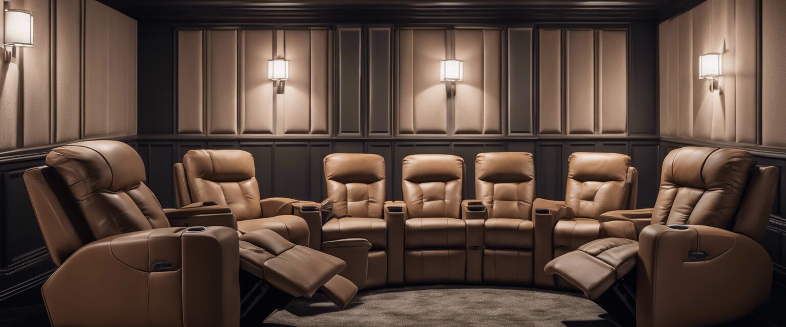 Organized home theater seating arrangement