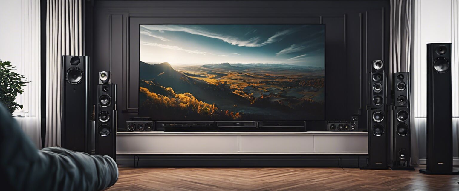 Home theater setup with cables