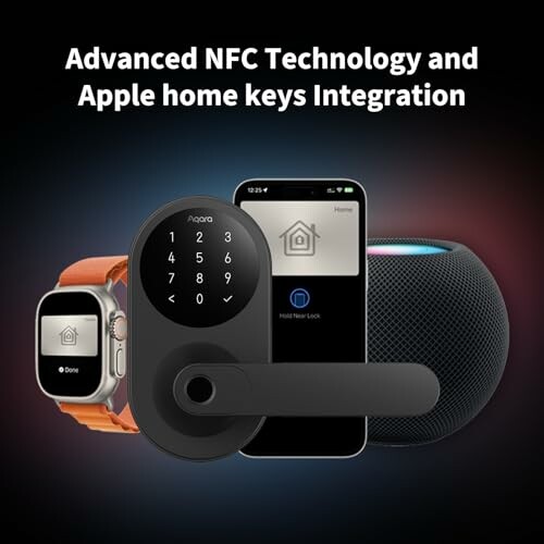 Devices showing NFC technology and Apple home keys integration