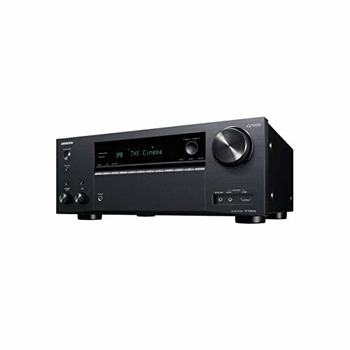 Onkyo audio receiver with control knobs and display
