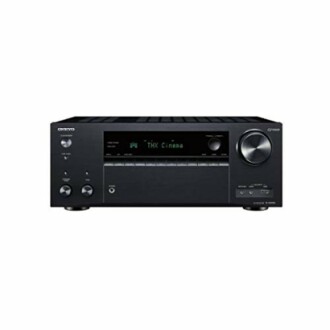 Front view of an Onkyo audio receiver.