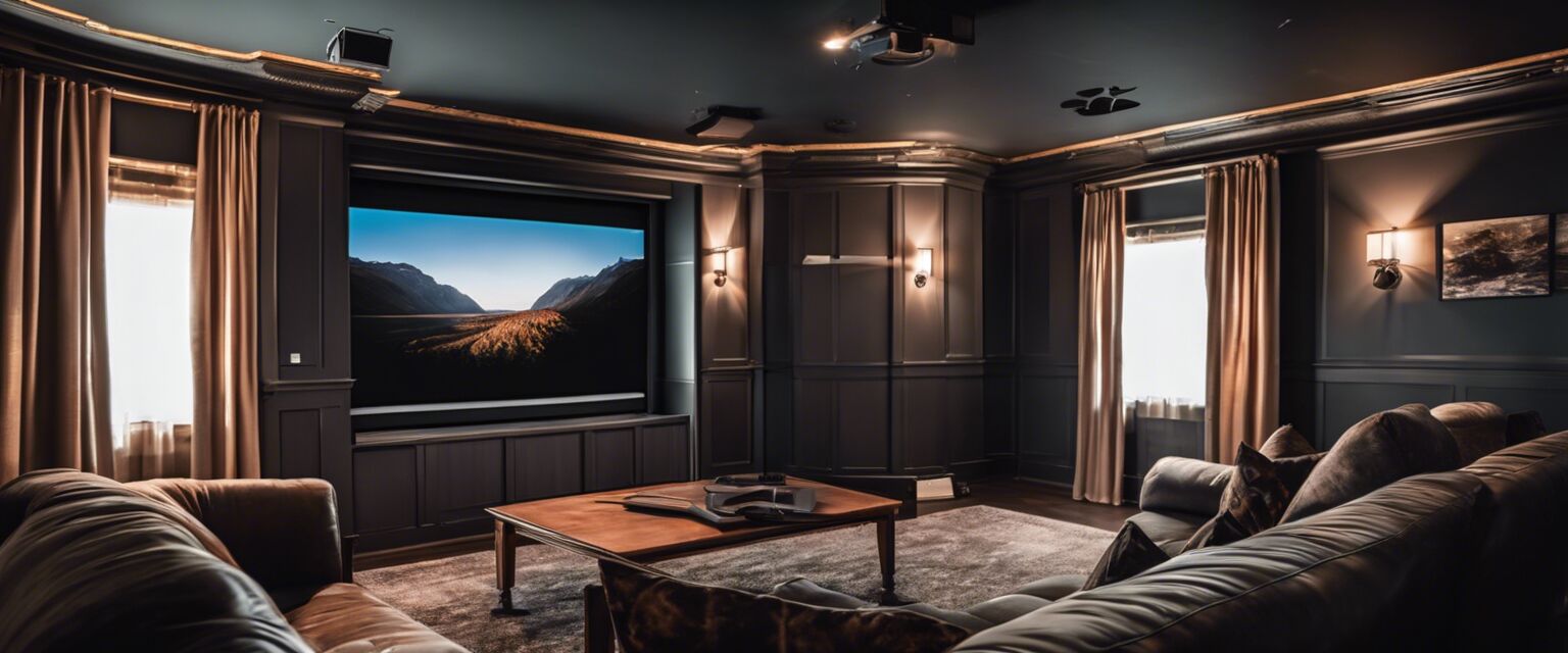 High-end projector installation in a home theater.