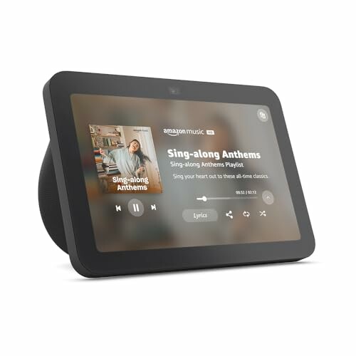 Smart display device showing music playlist