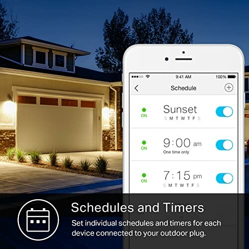 Smartphone displaying smart home schedules and timers for lights.