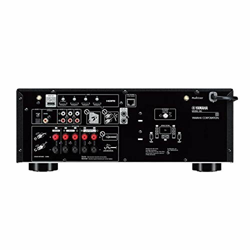 Back panel of a Yamaha audio receiver showing connections.